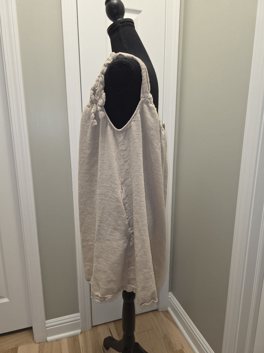 Free People Tie-Shoulder Cream Sleep Chemise W/Pockets - Picture 2 of 6